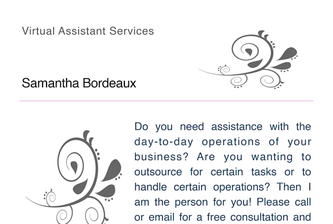 do administrative management, proofreading, ghostwriting